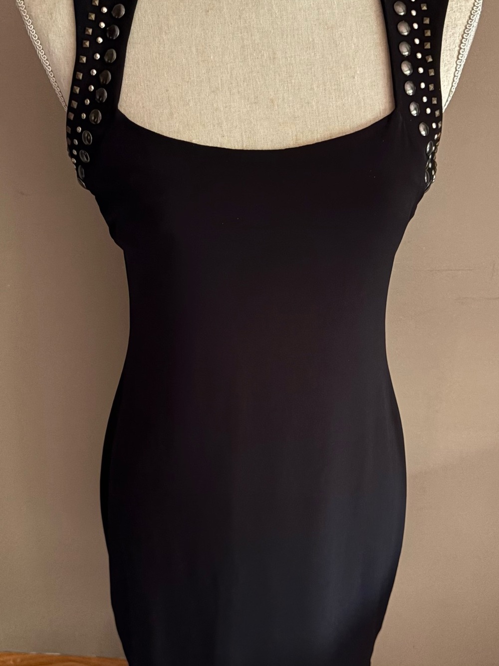 Rock & Republic Edgy Black Studded Sleeveless Rocker Cocktail Dress size S